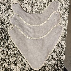 Norwex Baby Bibs Set of 3, Microfiber in Graphite/Gingham, 0-24m